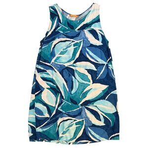 Jams World Hawaiian Dress Bay Leaf Resort Vacation Made in USA Blue Women's XL